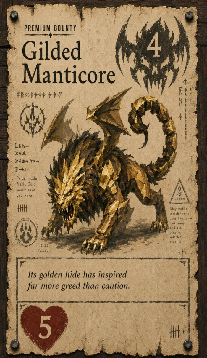 Gilded Manticore Bounty card