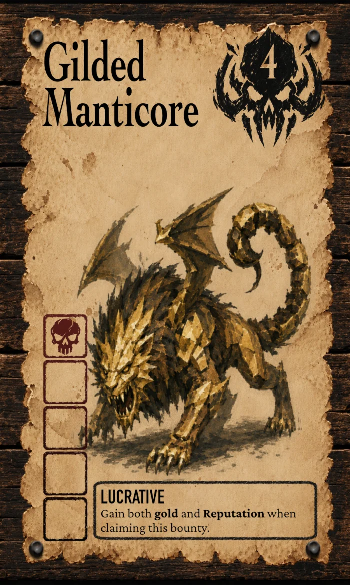 Gilded Manticore Bounty card