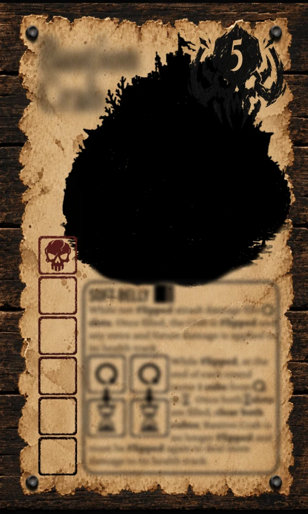 Unrevealed Bounty 1: a monster silhouette on a concealed Bounty card