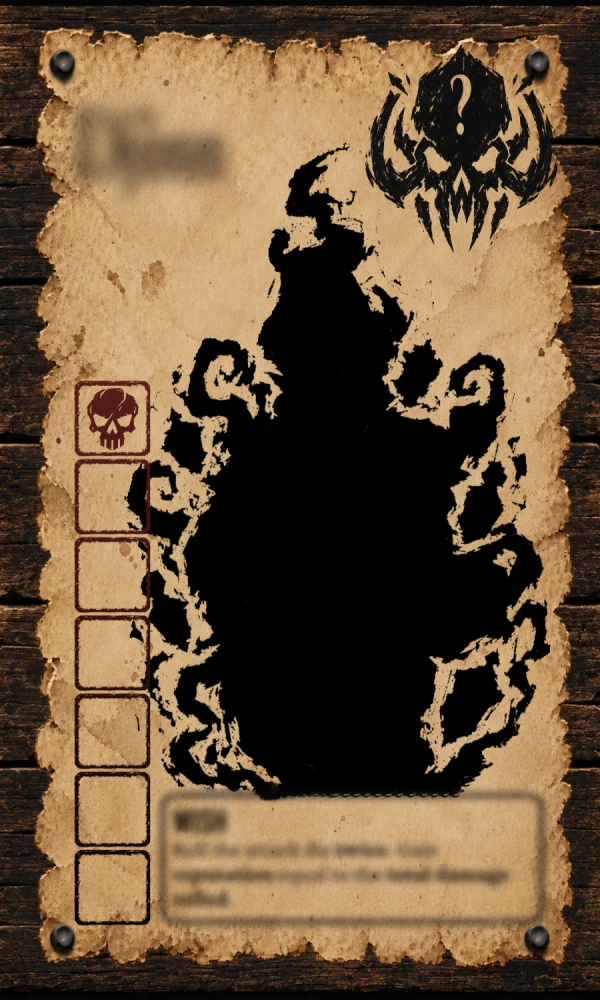 Unrevealed Bounty 2: a monster silhouette on a concealed Bounty card