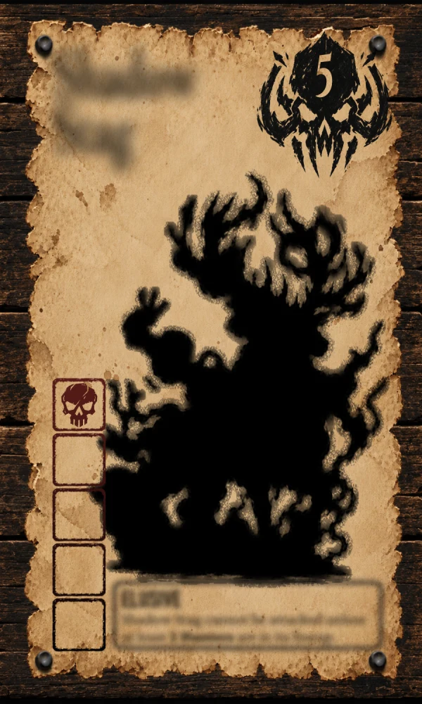 Unrevealed Bounty 7: a monster silhouette on a concealed Bounty card