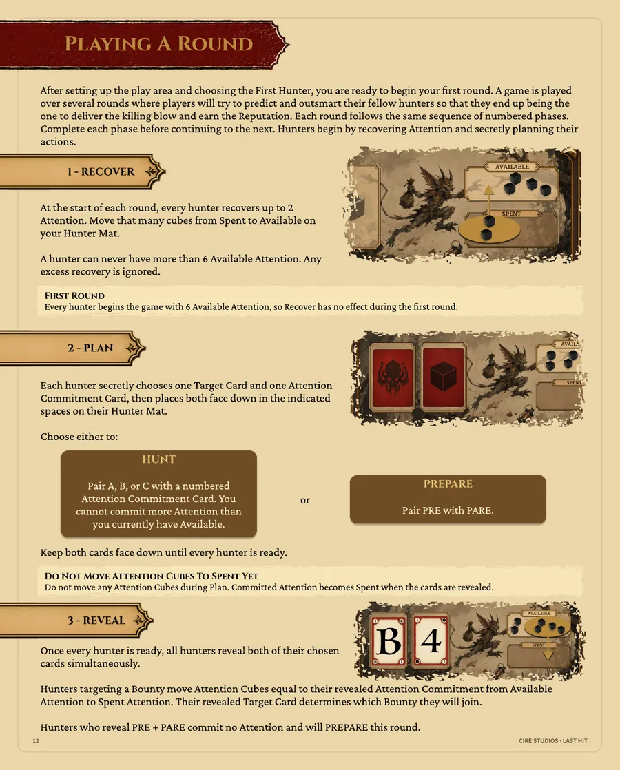 Last Hit rulebook page 12
